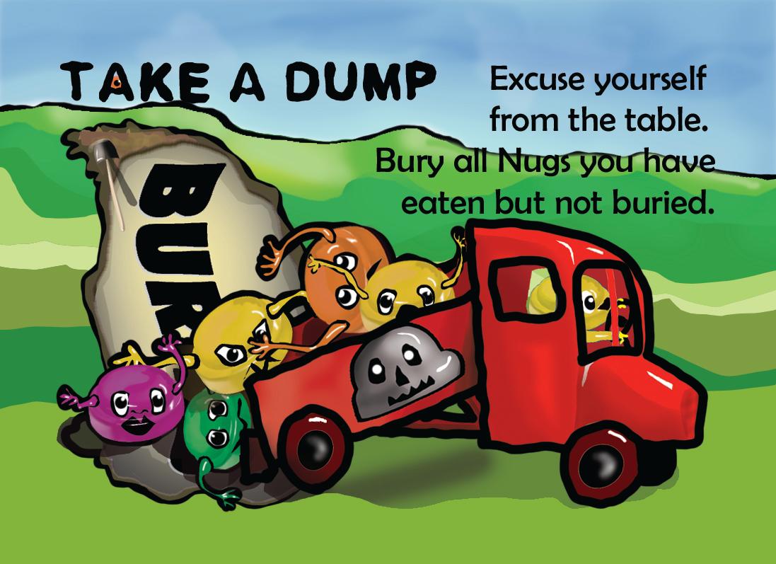 "Take a Dump" event card — bury all Nugs you have eaten but not yet buried